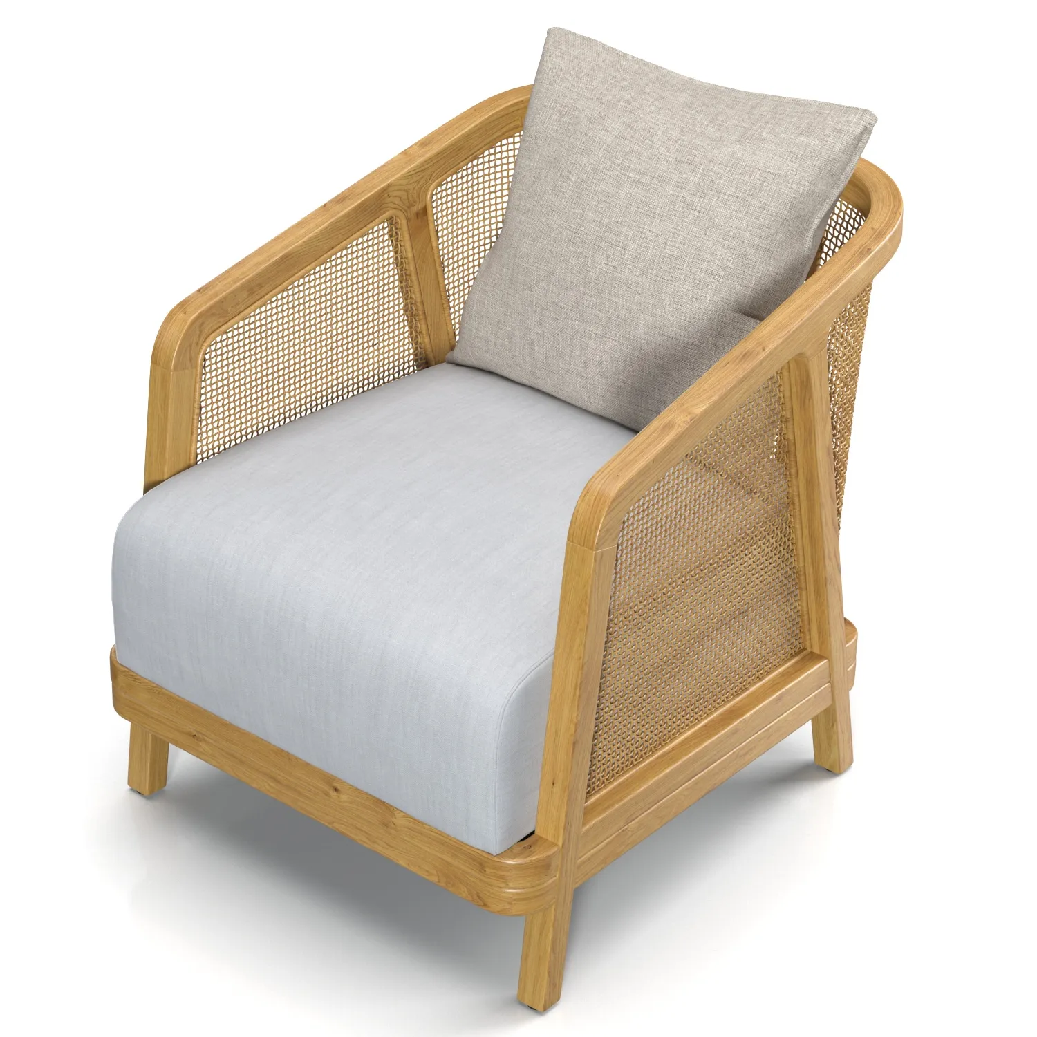 Belgrave Wicker Fabric Armchair 3D Model_04